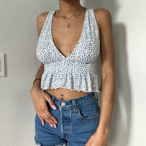 Forever 21 Floral V Neck Croptop